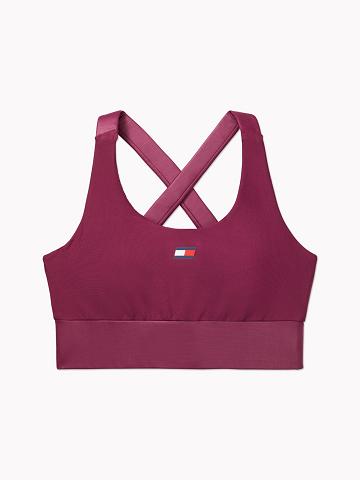 Női Tommy Hilfiger Essential Matte And Shine Sports Melltartók Piros | HU 518GSO